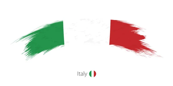 Flag of Italy in rounded grunge brush stroke. — Stock Vector