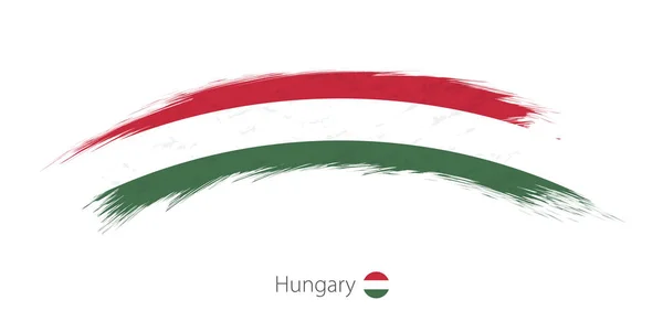 Bandera de Hungría en pincelada grunge redondeada . — Vector de stock