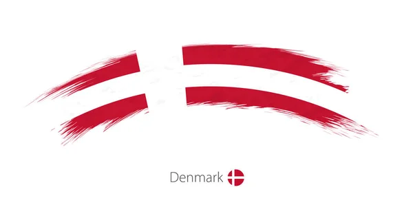 丸みを帯びたグランジ ブラシ ストロークでデンマークの旗. — ストックベクタ