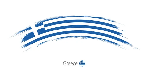 Прапор Греції в штриху закруглені гранж. — стоковий вектор