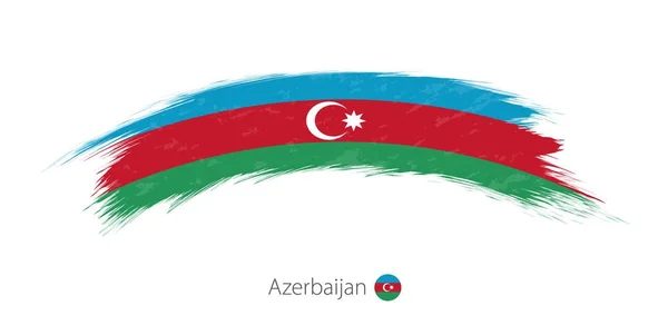 Bandeira do Azerbaijão em pincelada grunge arredondada . —  Vetores de Stock