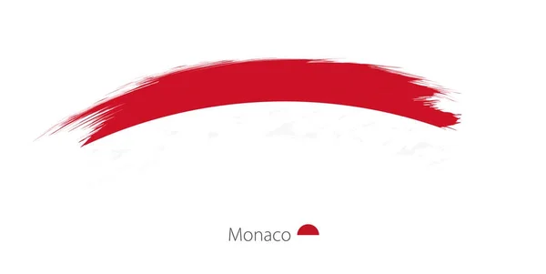 Flag of Monaco in rounded grunge brush stroke. — Stock Vector