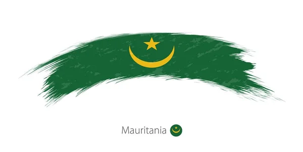 Bandera de Mauritania en pincelada grunge redondeada . — Archivo Imágenes Vectoriales