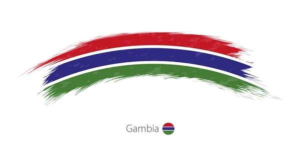 Bandiera del Gambia in pennellata grunge arrotondata . — Vettoriale Stock