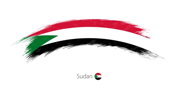Bandera de Sudán en pincelada grunge redondeada . — Vector de stock