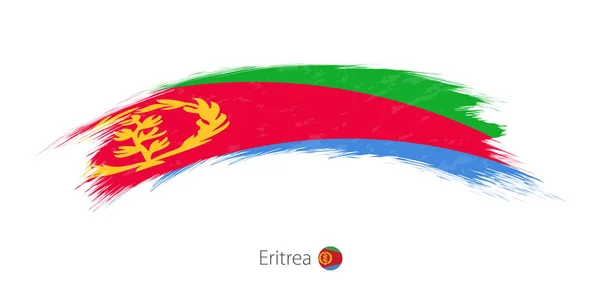 Bandeira da Eritreia em pincelada grunge arredondada . — Vetor de Stock