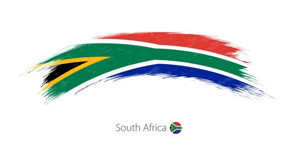 Bandera de Sudáfrica en pincelada grunge redondeada . — Archivo Imágenes Vectoriales