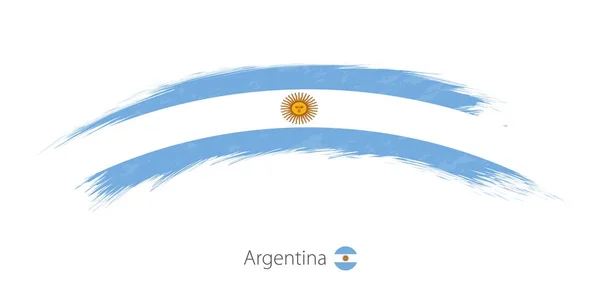 둥근된 그런 지 브러쉬 스트로크에 아르헨티나의 국기. — 스톡 벡터