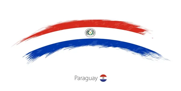 Vlajka Paraguaye v tahu štětce zaoblené grunge. — Stockový vektor