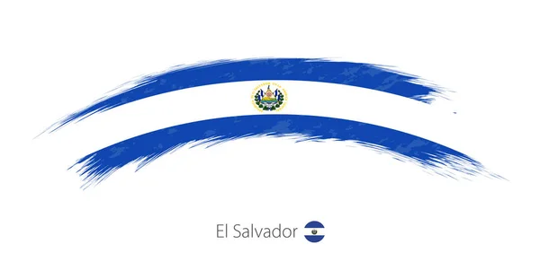 Vlag van El Salvador in afgeronde grunge penseelstreek. — Stockvector