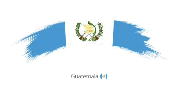 Vlag van Guatemala in afgeronde grunge penseelstreek. — Stockvector