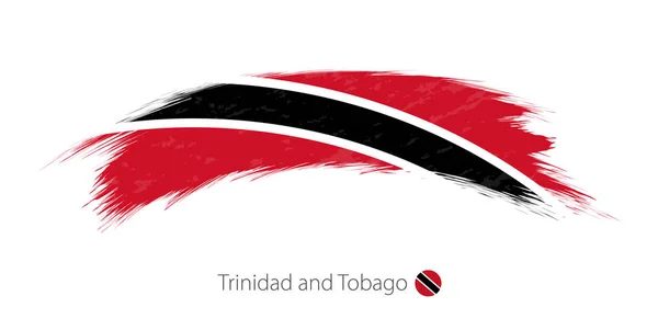 Bandeira de Trinidad e Tobago em pincelada grunge arredondada . —  Vetores de Stock