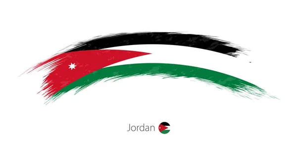 Флаг Иордании округлым мазком кисти . — стоковый вектор