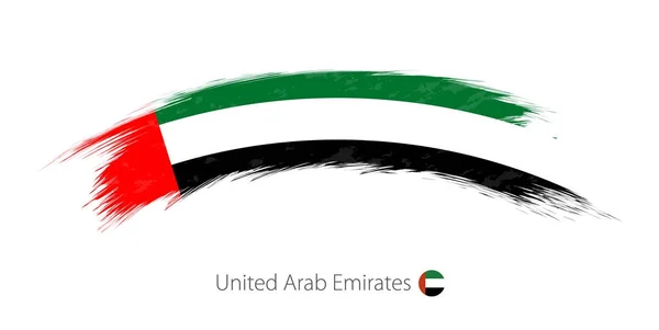 Bandera de Emiratos Árabes Unidos en pincelada de grunge redondeada . — Vector de stock