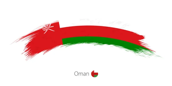 Bandera de Omán en pincelada grunge redondeada . — Vector de stock