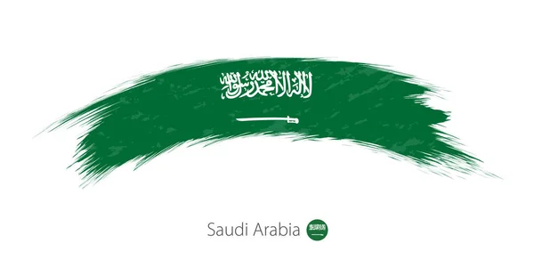 Flagge Saudi Arabiens in gerundetem Grunge Pinselstrich. — Stockvektor