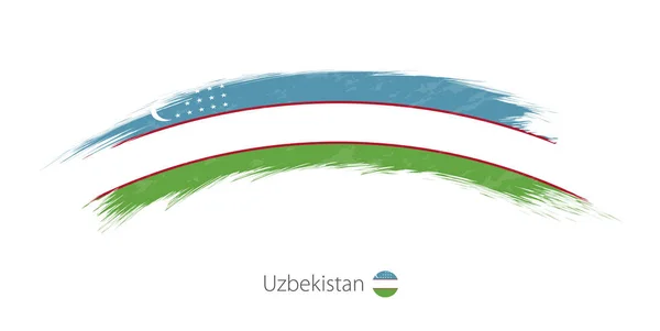 Флаг Узбекистана округлым мазком кисти . — стоковый вектор