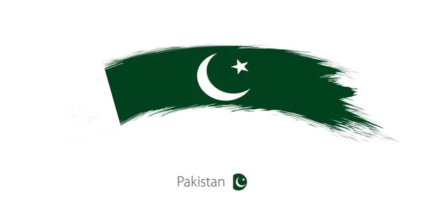 Drapeau du Pakistan en coup de pinceau rond . — Image vectorielle