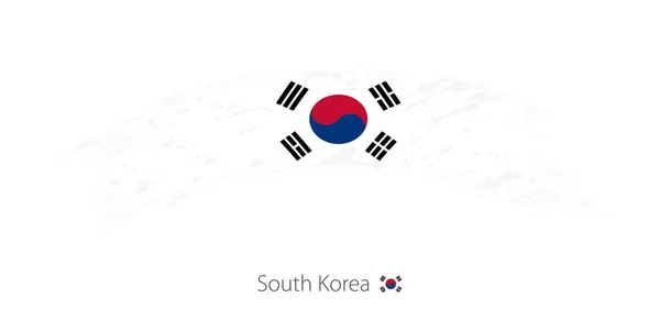 Vlag van Zuid-Korea in afgeronde grunge penseelstreek. — Stockvector