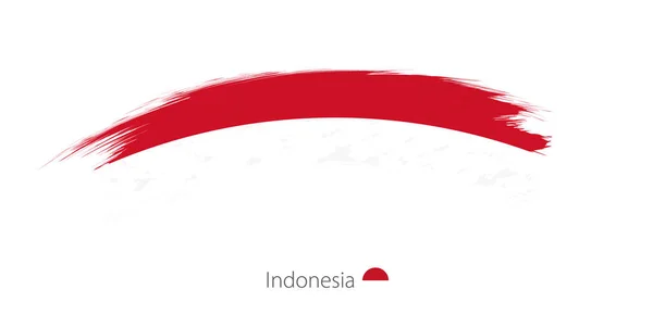 Bandiera dell'Indonesia in pennellata grunge arrotondata . — Vettoriale Stock