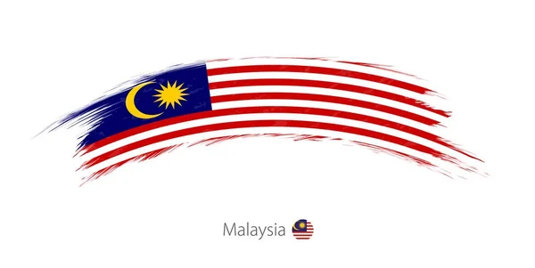 Flag of Malaysia in rounded grunge brush stroke. — Stock Vector