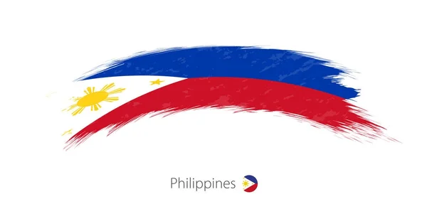 Flagge der Philippinen in rundem Grunge-Pinselstrich. — Stockvektor