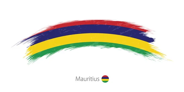 Σημαία του Μαυρίκιου στρογγυλεμένες grunge πινελιάς. — Διανυσματικό Αρχείο
