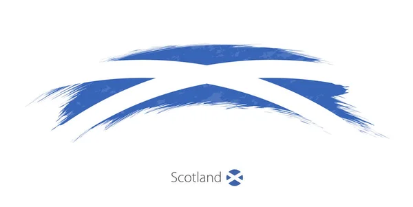 Bandeira da Escócia em pincelada grunge arredondada . —  Vetores de Stock