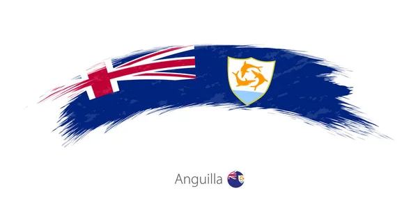 Bandera de Anguilla en pincelada grunge redondeada . — Archivo Imágenes Vectoriales