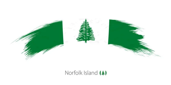 Flag of Norfolk Island in rounded grunge brush stroke. — Stock Vector