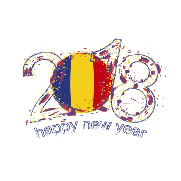 2018 mutlu yeni yıl Romanya grunge vektör şablon için tebrik kartı, takvimler 2018, mevsimlik el ilanları, Noel davetler ve diğer.