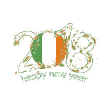 2018 mutlu yeni yıl İrlanda grunge vektör şablon için tebrik kartı, takvimler 2018, mevsimlik el ilanları, Noel davetler ve diğer.