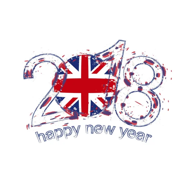 2018 С Новым годом Соединенное Королевство!!!!!!!!!!!!!!!!!!!!!!!!! . — стоковый вектор
