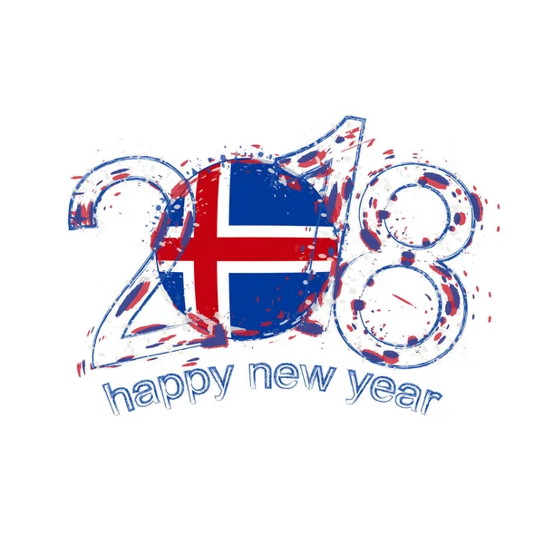 2018 С Новым годом, Исландия, поздравительные открытки, календари 2018, рекламные листовки, приглашения на Рождество и другие . — стоковый вектор