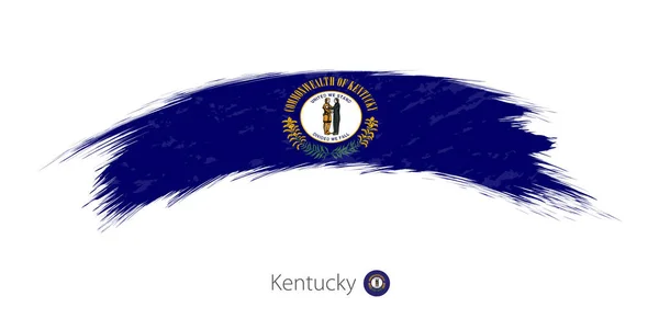 Bandera de Kentucky en pincelada grunge redondeada . — Vector de stock