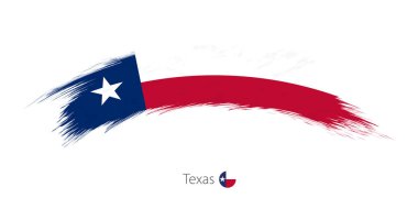 Yuvarlak grunge fırça darbesi Texas bayrağı.