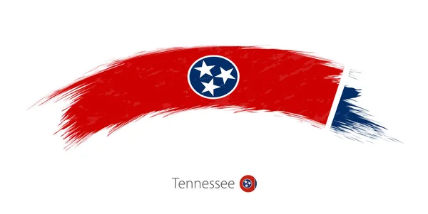 Vlag van Tennessee in afgeronde grunge penseelstreek. — Stockvector