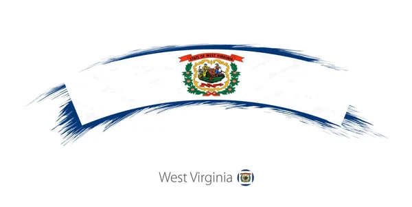 Bandera de West Virginia en pincelada grunge redondeada . — Archivo Imágenes Vectoriales