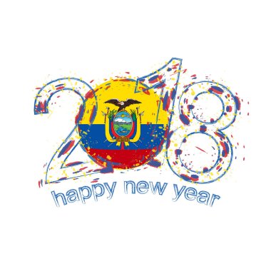 2018 mutlu yeni yıl ekvator grunge vektör şablon için tebrik kartı.