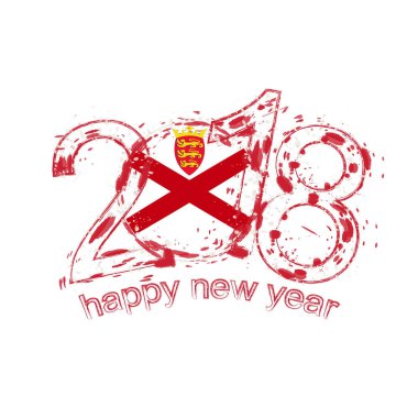 2018 mutlu yeni yıl Jersey grunge vektör şablon için tebrik kartı.