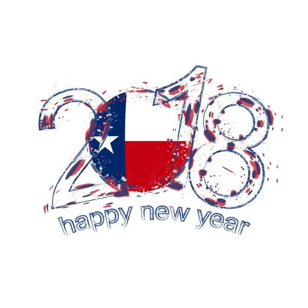 2018 bizi mutlu yeni yıl Texas devlet grunge vektör şablon için tebrik kartı