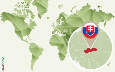 Infographic Slovakya, Slovakya bayrağı ile Detaylı Haritası için. 