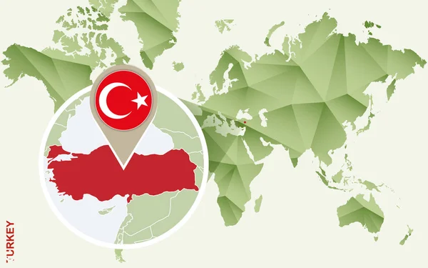 Infographic Türkiye'nin, Türkiye'nin ayrıntılı harita bayrak ile. — Stok Vektör