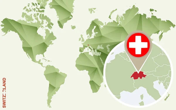 Infografía para Suiza, mapa detallado de Suiza con bandera — Vector de stock