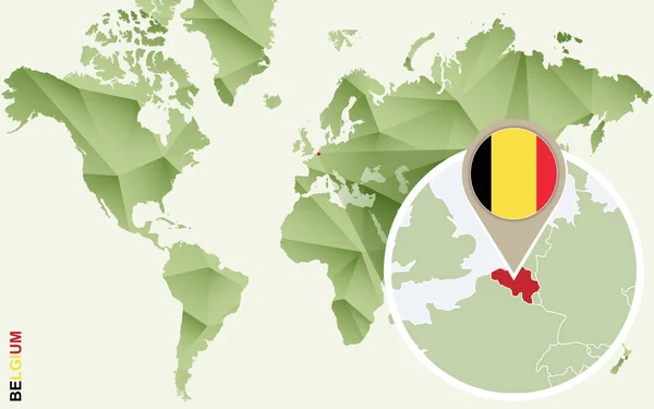 Infographie de Belgique, carte détaillée de Belgique avec drapeau . — Image vectorielle