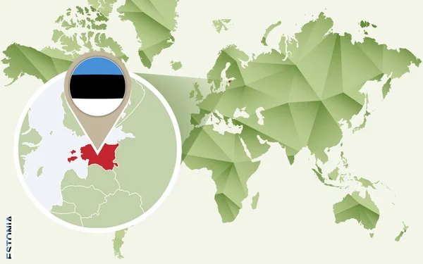 Infographic Estonya, Estonya bayrağı ile Detaylı Haritası. — Stok Vektör