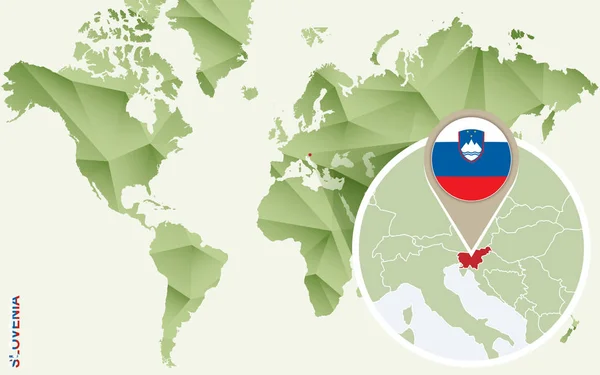 Infografica per la Slovenia, mappa dettagliata della Slovenia con la bandiera . — Vettoriale Stock