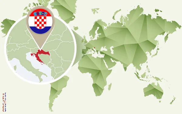 Infografika pro Chorvatsko, podrobná mapa Chorvatska s vlajkou. — Stockový vektor