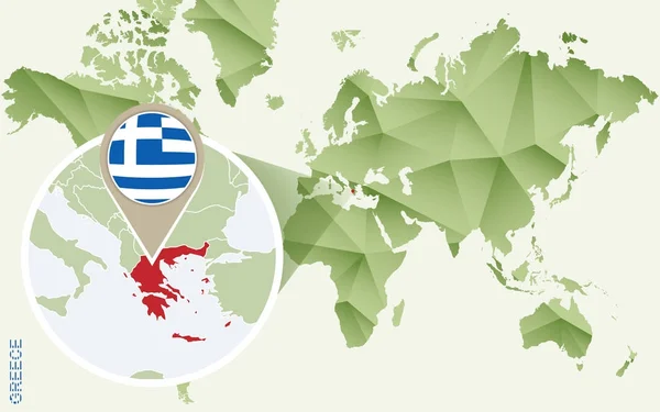 Infografía para Grecia, mapa detallado de Grecia con bandera . — Vector de stock