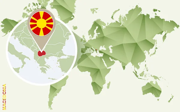 Infográfico para Macedónia, mapa detalhado de Macedónia com bandeira . — Vetor de Stock